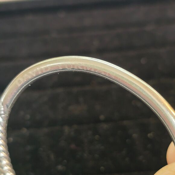 Vintage David Yurman Sterling Silver 4mm Sculped Cable Bangle Bracelet - Picture 4 of 7